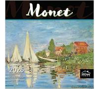 MICASA Claude Monet Calendrier mural 2026 12 mois | 30,5 x 61 cm ouvert | Papier épais et robuste | Cadeau | Calendrier 2026