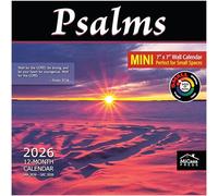 MICASA Mini calendrier mural 2026 Psaumes 12 mois | 17,8 x 35,6 cm ouvert | Papier épais et robuste | Cadeau | Calendrier 2026