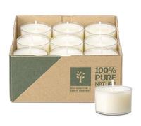 MiCasa SuCasa Lot de 18 bougies chauffe-plat durables - Durée de combustion de 7 h chacune - Mini bougies neutres en CO2 - Bougie chauffe-plat végétalienne (cire de colza) - Verres 100 % recyclés -