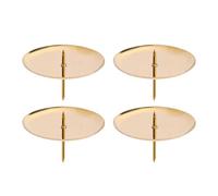 MiCasa SuCasa Lot de 4 bougeoirs décoratifs dorés - Diamètre : 6 cm - Avec capuchons de sécurité - Parfaits pour couronne de l'Avent - Bougeoirs pour décoration de Noël sûre, durables et robustes