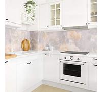 micasia Crédence de cuisine adhésive imperméable à motifs sans joint revêtement mural avec motif film rigide mat gris fond de hotte effet 3d motif 1165 (100x50cm)