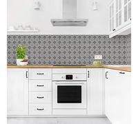 micasia Crédence de cuisine adhésive imperméable à motifs sans joint revêtement mural avec motif film rigide mat noir et blanc fond de hotte imitation carrelage 1056 (50x100cm)
