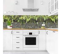 micasia Crédence de cuisine adhésive imperméable à motifs sans joint revêtement mural avec motif film rigide mat gris fond de hotte effet 3d style maison de campagne 1204 (350x80cm)