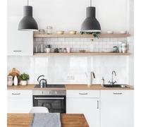 micasia Crédence de cuisine adhésive imperméable à motifs sans joint revêtement mural avec motif film rigide mat blanc fond de hotte 2197 (300x100cm)