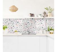 micasia Crédence de cuisine adhésive imperméable à motifs sans joint revêtement mural géométrique film rigide mat turquoise fond de hotte mosaïque style vintage 1771 (350x100cm)