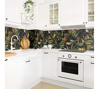 micasia Crédence de cuisine adhésive imperméable animaux sans joint revêtement mural oiseau film rigide mat vert fond de hotte style tropical 1695 (100x70cm)