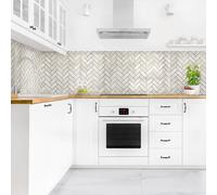 micasia Crédence de cuisine adhésive imperméable avec motif sans joint revêtement mural avec motif film rigide mat gris fond de hotte imitation carrelage 2070 (150x50cm)