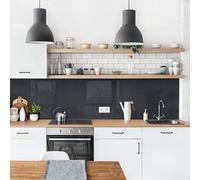 micasia Crédence de cuisine adhésive imperméable avec motif sans joint revêtement mural avec motif film rigide mat gris fond de hotte style uni 1144 (100x70cm)