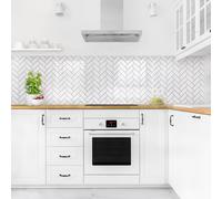 micasia Crédence de cuisine adhésive imperméable avec motif sans joint revêtement mural avec motif film rigide mat blanc fond de hotte imitation carrelage style uni 2067 (250x70cm)