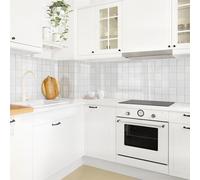 micasia Crédence de cuisine adhésive imperméable avec motif sans joint revêtement mural avec motif film rigide mat gris fond de hotte imitation carrelage style uni 2099 (350x80cm)