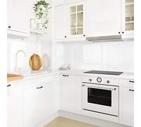 micasia Crédence de cuisine adhésive imperméable avec motif sans joint revêtement mural avec motif film rigide mat blanc fond de hotte style uni 1186 (150x60cm)