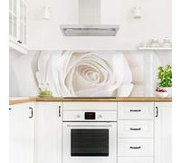 micasia Crédence de cuisine adhésive imperméable fleurs sans joint revêtement mural avec motif film rigide mat blanc fond de hotte style maison de campagne 1482 (315x90cm)