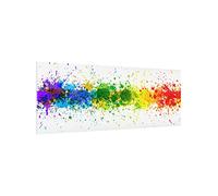 micasia Fond de hotte avec support épaisseur 4mm à motifs crédence cuisine arc-en-ciel verre trempé panneau mural crédence en verre abstrait cuisine 1105 (125x50cm)