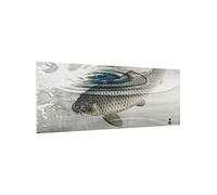 micasia Fond de hotte avec support épaisseur 4mm animaux crédence cuisine poissons verre trempé panneau mural gris crédence en verre style vintage cuisine 5485 (125x50cm)