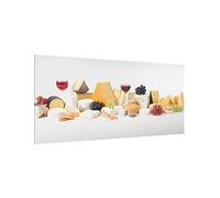 micasia Fond de hotte avec support épaisseur 4mm culinaire crédence cuisine avec motif verre trempé panneau mural jaune crédence en verre cuisine 2666 (120x59cm)