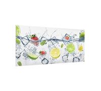 micasia Fond de hotte avec support épaisseur 4mm culinaire crédence cuisine boissons verre trempé panneau mural blanc crédence en verre montage photo cuisine 1549 (120x59cm)