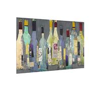 micasia Fond de hotte avec support épaisseur 4mm culinaire crédence cuisine boissons verre trempé panneau mural bleu crédence en verre aquarelle illustration cuisine 3552 (60x40cm)