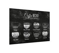 micasia Fond de hotte avec support épaisseur 4mm culinaire crédence cuisine boissons verre trempé panneau mural noir et blanc crédence en verre illustration cuisine 2408 (80x59cm)