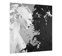 micasia Fond de hotte avec support épaisseur 4mm culinaire crédence cuisine café verre trempé panneau mural noir et blanc crédence en verre montage photo cuisine 1934 (60x59cm)