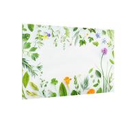 micasia Fond de hotte avec support épaisseur 4mm fleurs crédence cuisine épices et herbes verre trempé panneau mural vert crédence en verre motif cuisine 1623 (60x40cm)
