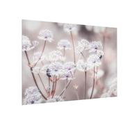 micasia Fond de hotte avec support épaisseur 4mm fleurs crédence cuisine herbes verre trempé panneau mural marron crédence en verre style maison de campagne cuisine 5940 (80x59cm)