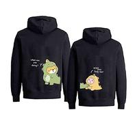 Micaxili King Queen Sweat à Capuche pour Couple Partenaire Pull à Capuche Cadeau pour Couple Sweatshirt Hoodie pour Couple Femme 1 Pc(Noir-Femme,XXL)