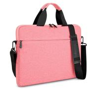 MicaYoung 15,6 16 Pouces Sacoche pour Ordinateur Portable Mallette Imperméable PC Sac à Main avec Bandoulière et Ceinture à Bagage Compatible avec Acer/Asus/Dell/HP, Rose