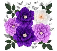 MicButty 11 Pièces Fleur Artificielle 3D Pompon Papier De Soie Fleur En Papier pour décoration murale Bébé Chambre D'enfant, Chambre à Coucher, Mariage