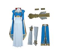 Miccostumes Femme Princesse Zelda Costume Cosplay Costume Bleu avec Accessoires - Bleu - X-Large