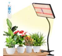 MICCYE Lampe de Plante avec Clip 286 LEDs Spectre Complet 25W | Minuteur 4/8/12H, 10 luminosités, 3 modes, col de cygne 360°, blanc chaud & blanc & rouge