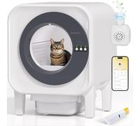 MICDAY Litière autonettoyante, automatique avec contrôle par application, surveillance dynamique, robot à litière de 75 l, protection de sécurité à double capteur, système de contrôle des odeurs