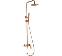 MICE - Barre de douche monocommande extensible en acier inoxydable - Colonne de douche - Robinetterie salle de bain avec pommeau et poignée de douche Or rose brossé BDD055/ORC