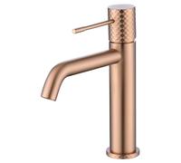 Mice BDG053-1ORC Robinet mitigeur pour lavabo avec technologie d'ouverture à froid pour économiser de l'énergie en laiton - Mitigeur de lavabo pour eau froide et chaude Or rose brossé