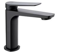 Mice BDN047-1NG Robinet mitigeur sur étagère pour lavabo en laiton Robinet de salle de bain compatible avec eau froide/chaude Noir mat