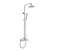 Mice BDYS045 Ensemble colonne de douche monocommande avec barre extensible 95-125 cm - Barre de douche avec pommeau et poignée - Robinetterie de salle de bain couleur chrome