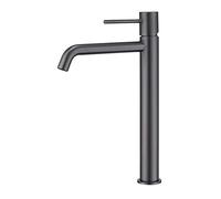 Mice BDM039-3BGM Robinet mitigeur de lavabo bec haut fabriqué en laiton pour lavabos Couleur Black Gun Metal Gris très foncé satiné