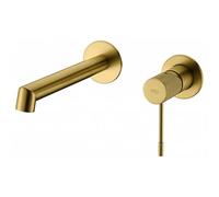 MICE COLLECTION - Robinet de lavabo encastré - Mitigeur de salle de bain à montage mural, kit pour montage final Robinetterie encastrée Série Line Or Brossé - GLD038/OC