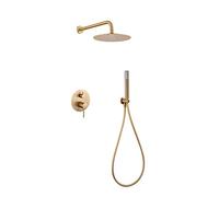 MICE - Ensemble de douche encastré mural monocommande à 2 voies robinetterie salle de bain encastrée couleur or - Or brossé - Kit douche de salle de bain