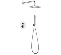 MICE - Ensemble de douche, Kit thermostatique Douche Encastré mural - 2 voies - Ensemble de robinetterie de bain thermostatique Chromé