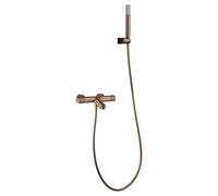 MICE - Ensemble de robinet thermostatique de douche et de baignoire - Kit de salle de bain en laiton - Robinetterie de salle de bain theroistatique avec bec (cuivre mat)