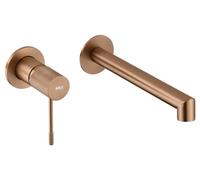 MICE GLD038/ORC Robinet de lavabo encastré - Mitigeur de salle de bain avec système de montage mural, kit pour montage final - Robinetterie encastrée salle de bain couleur or rose brossé