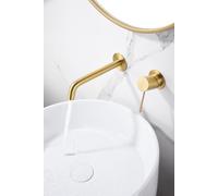 Mice GLG053/OC Robinet mitigeur encastré pour lavabo en laiton pour eau froide et chaude Doré brossé