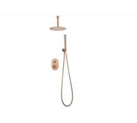 MICE GTV038/ORC Ensemble de douche de plafond au design moderne - Douches encastrées - Mitigeur encastré de salle de bain avec douchette - Série Olympe or rose brossé