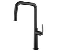 Mice Niza GCE027/NG Imex Robinet de cuisine extractible avec diffuseur double jet flexible à 360° Noir mat