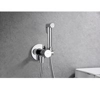 Mice RDG053 Robinet mitigeur encastré pour bidet en laiton - Douche hygiénique encastrée et mitigeur - Robinet bidet encastré argenté