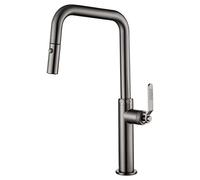 Mice - Robinet de cuisine mitigeur amovible avec diffuseur double jet - Manche flexible 360° - Robinetterie de cuisine couleur Black Gun Metal - Série Niza GCE027/BGM Imex