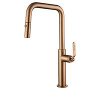 Mice - Robinet de cuisine mitigeur extractible avec diffuseur double jet - Or rose brossé - Série Nice GCE027/ORC