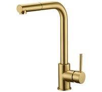 Mice - Robinet de cuisine monocommande avec douchette amovible, Robinet pour évier, Robinet de cuisine monocommande - Or brossé - GCE006/OC