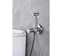 MICE - Robinet Monocommande Encastré pour Bidet - Douche Hygiénique Encastrée - Mitigeur de Salle de Bain pour Eau Chaude/Froide Série Line Nickel Brossé - RDD038/NQ