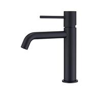 MICE - Robinet monocommande pour lavabo en laiton - 2 voies eau froide/chaude - Mitigeur de salle de bain pour lavabo couleur Noir Mat (Noir Mat)